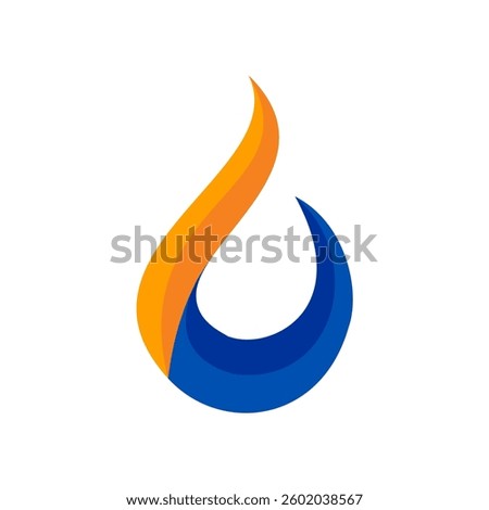 Stylized Flame and Water Drop Logo