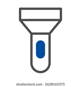Stylized flashlight icon design with clean lines and contrasting colors display