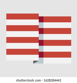 Stylized flat American stripes red, white showing patriotism in voting