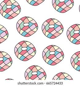 Stylized flat Bakery colorful donut pattern