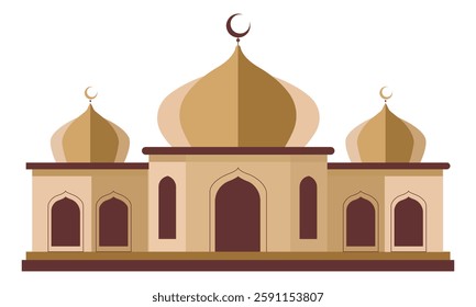 A stylized, flat design illustration of a mosque.