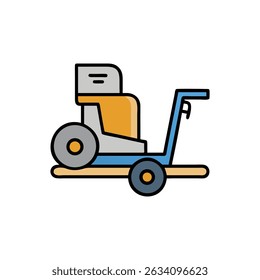 Ilustração de ícone plano estilizado de um carrinho de mão