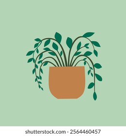 A stylized, flat illustration of a succulent plant in a terracotta pot