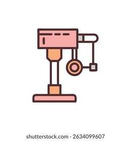 Stylized floor drilling machine illustration on a White Background