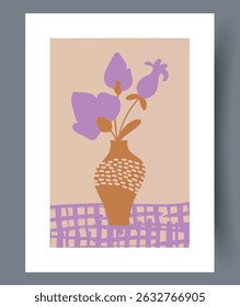 Stylized Floral Arrangement Artwork Depicted in a Beautiful Vase Illustration Style