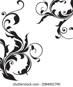 Stylized floral bouquet. Decorative composition of flowers, leaves, and twigs. 