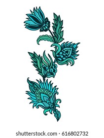 Stylized floral branch