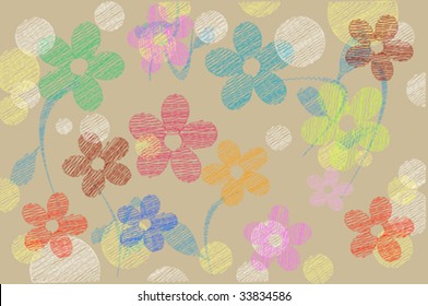 Stylized floral desktop background; vector illustration