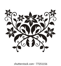 stylized floral element on white