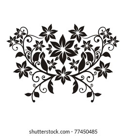 stylized floral element on white