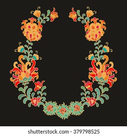 Stylized floral frame