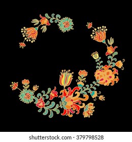 Stylized floral frame