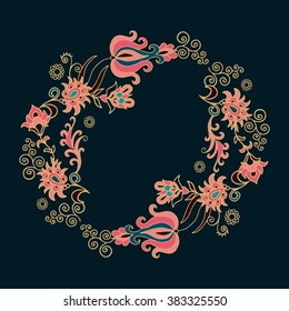 Stylized floral frame