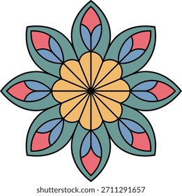 Stylized floral mandala pattern art vector graphic illustration