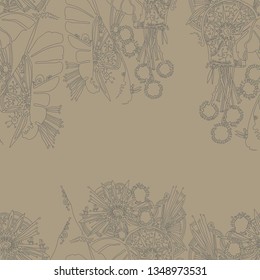 Stylized floral ornament. Designed for use in the interior, textiles, design. Seamless pattern