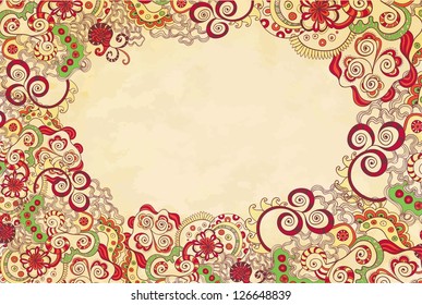 Stylized floral ornament invitation background