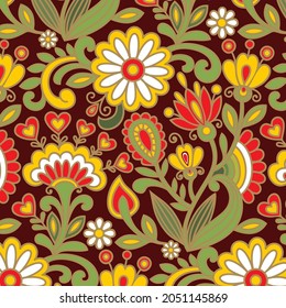 Stylized floral pattern. Illustration for packaging or fabric.