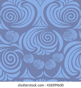 stylized floral pattern seamless blue graphics vector illustration