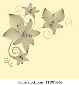 Stylized floral pattern, vector image for design