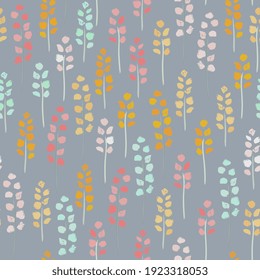 stylized floral seamless pattern. Vector imitation of watercolor. summer pattern with twigs and flowers. For fabric design, packaging, wrapping, wallpaper