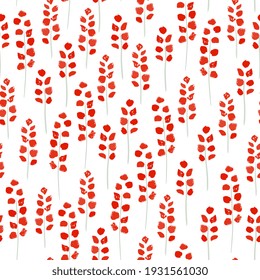 diseño floral sin costuras estilizado. Imitación vectorial de la acuarela. patrón de verano con ramas y flores. Para el diseño de tejidos, embalaje, envoltura, papel pintado