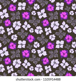 Stylized floral seamlrss pattern. Flowers beckground.