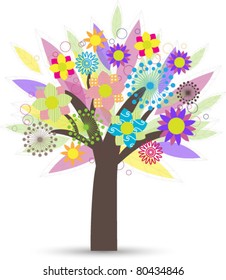 stylized floral tree