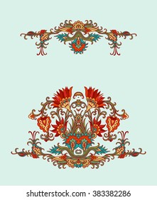 Stylized floral vignettes