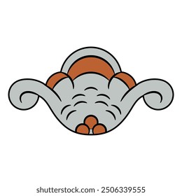 Stylized flower. Abstract ethnic decorative element. Old Russian folk style. Isolated vector illustration.