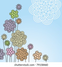 stylized flower background in different colors