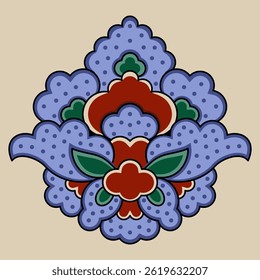 Stylized flower. Beautiful medieval Turkish motif. Floral design from Ottoman Empire.