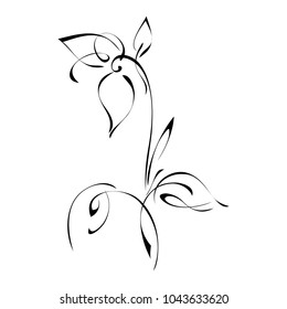 Stylized Flower Black Lines On White Stock Vector (Royalty Free ...