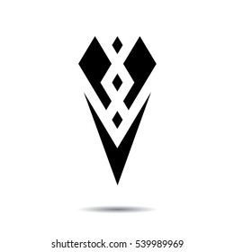 Stylized flower - black vector logo isolated on the white background.

