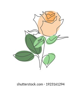 Stylized flower. Delicate light pink rose