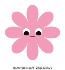 Stylized flower face with bright color and sorrowful mood. Perfect for abstract emotional themes.