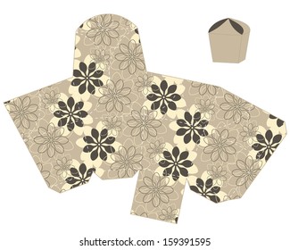 stylized flower gift box template. vector