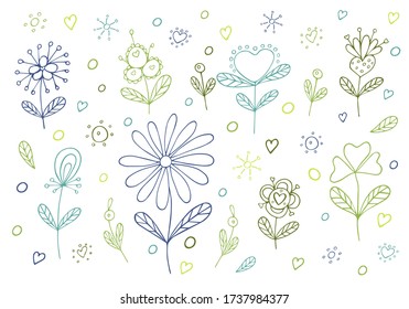 Stilisierte Blumenlinie. Bild für Dekoration und Design. Darstellung des Bestands Dekoration. 