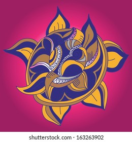 Stylized flower. Hand drawn vector element for your design