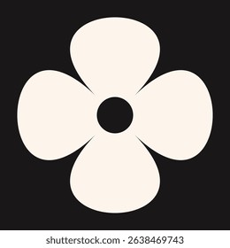 Stylized flower icon with clean petal lines and modern geometric balance. A minimal floral design blending abstract art and natural beauty.