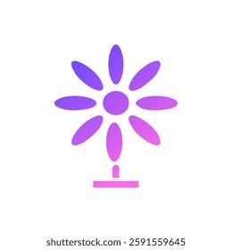 Stylized Flower Icon with Gradient Petals Design