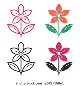 stylized flower icons vibrant colors botanical e, this is a editable file.