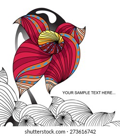 Stylized flower illustration in vector format for card or invitaition design