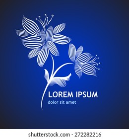 Stylized flower of the lines logo. Vector