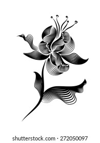 Stylized flower of the lines. Vector