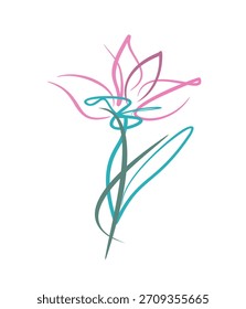 Logotipo estilizado de la flor. Icono de color de flor de primavera. Florece en primavera, Día de la Mujer, 8 de marzo.