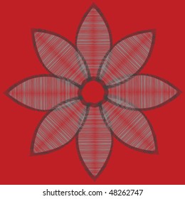 Stylized flower on red background