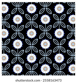 stylized flower pattern on black background