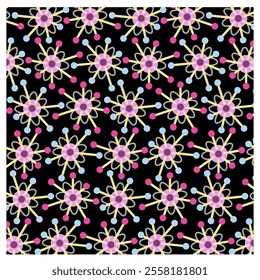 stylized flower pattern on black background