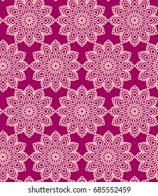 Stylized flower. Seamless ornament. Suitable for packaging, clothing, wallpaper, textiles, accessories, curtains, wrapping paper, tiles.
