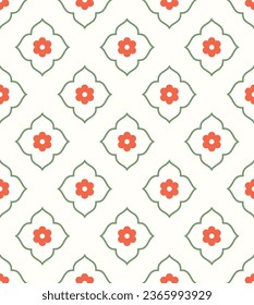 Stylized flower seamless pattern. Vector illustration.